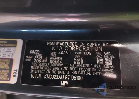 2023 Kia Soul Lx z USA, uszkodzony, nr VIN KNDJ23AU1P7196100